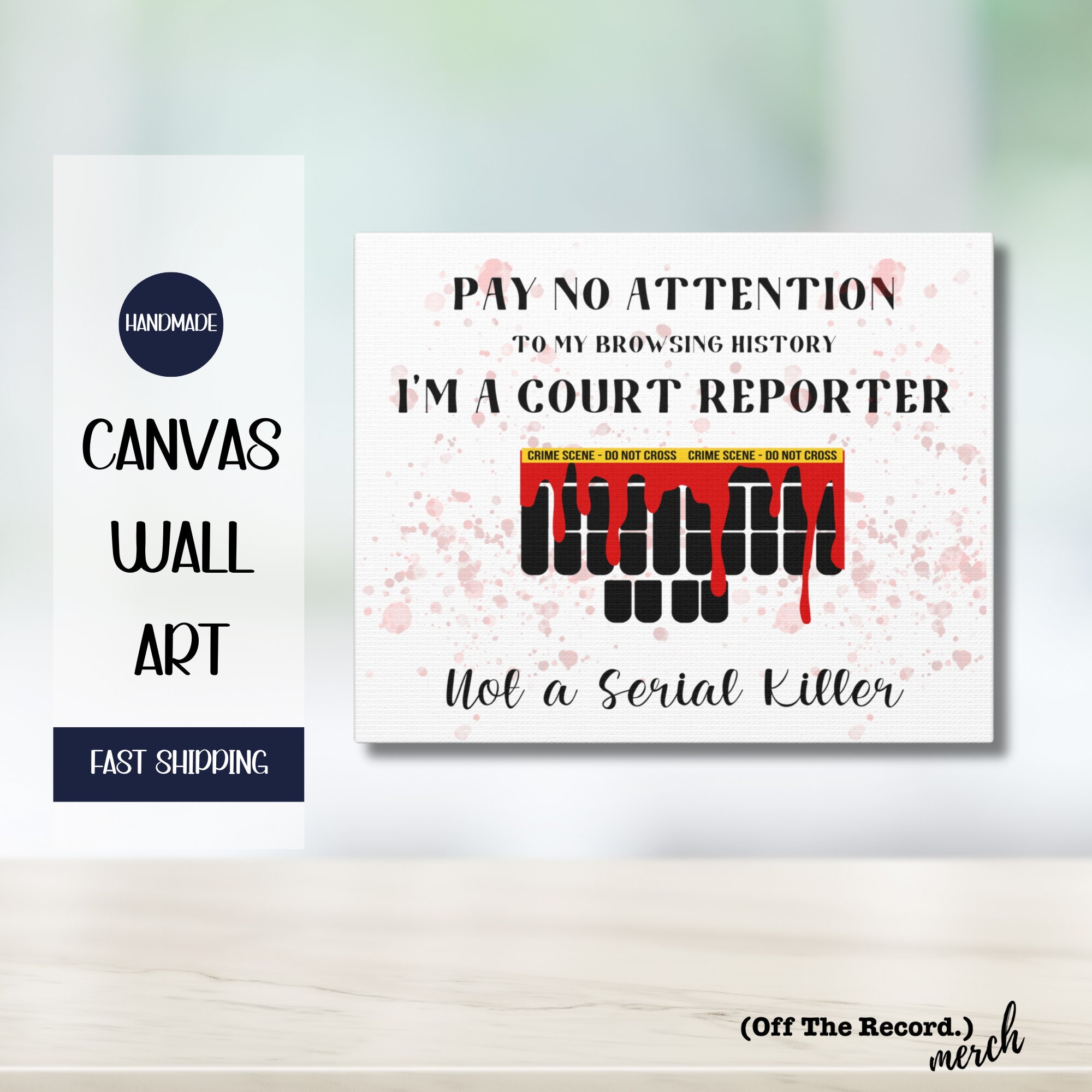 Court Reporter Canvas Wall Art: Funny Stenographer Gift