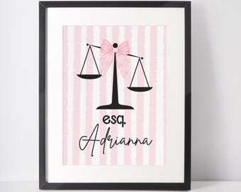 Personalized Scales of Justice Art: Law Office Decor (Digital Download)