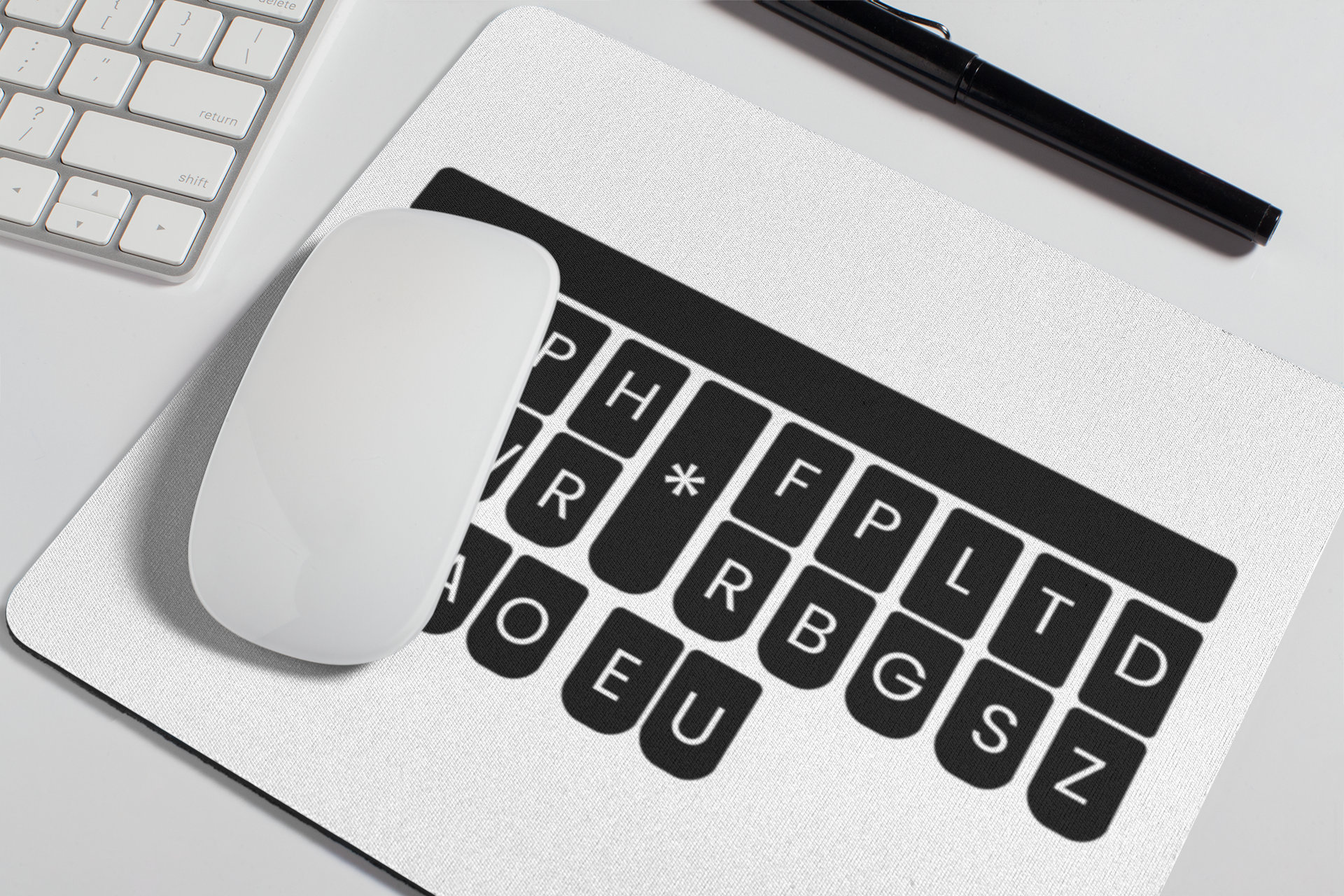 Steno Keyboard Mouse Pad for Stenographer Court Reporting Accessories
