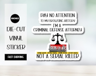 Criminal Defense Attorney Gift for Criminal Attorney Graduation Gift for Criminal Defense Attorney Funny Sticker for Criminal Lawyer Gifts