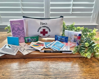 Court Reporter Personalized Gift for Stenographer Survival Kit for Court Reporting Student Voice Writer Certification Passing Gift for Steno