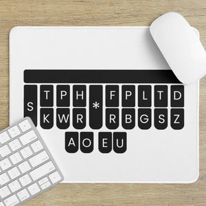 Steno Keyboard Mouse Pad for Stenographer Court Reporting Accessories for Steno Machine Writer Mousepad with Key Pads with Letters