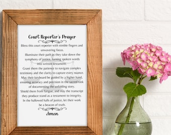Court Reporter Wall Art for Stenographer Christmas Gift for Court Reporting Student Inspirational Gift Idea for Voice Writer Certification