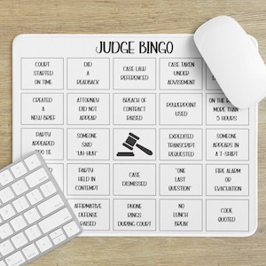 Gift for Judge Mouse Pad For Civil Court Judge Funny Christmas Gift for Judge Newly Elected Congratulations Gift for Judge Gavel Mousepad