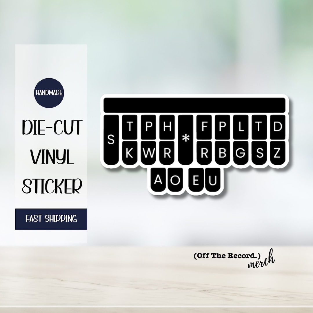 Court Reporter Steno Keyboard With Letters Sticker Decal for Steno Court Reporter Steno Keyboard With Letters Sticker Decal for Steno