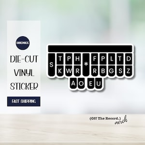 Court Reporter Steno Keyboard with Letters Sticker Decal for Steno Machine Accessories for Stenographer Court Reporting Student Grad Gift
