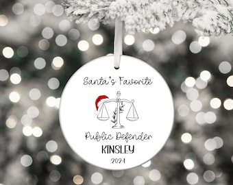 Gift for Public Defender Christmas Gift for Attorney Personalized Christmas Ornament Public Defender Custom Gift Idea for Lawyer Christmas