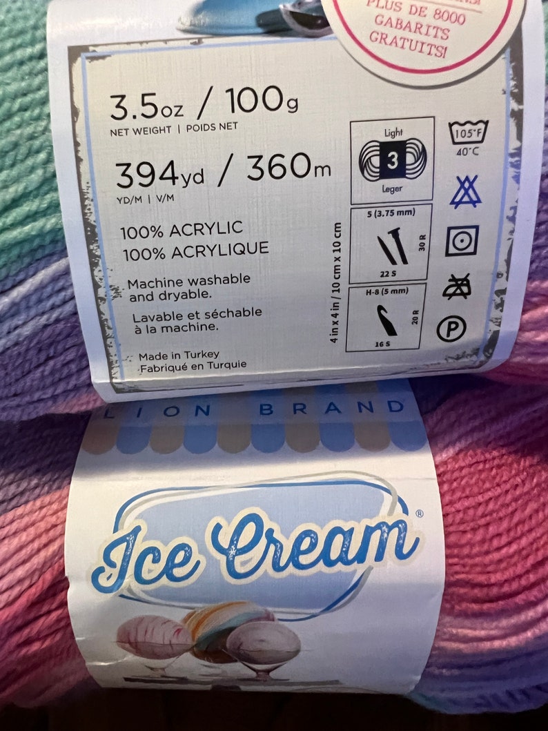 Lion Brand Ice Cream Color Ube Etsy