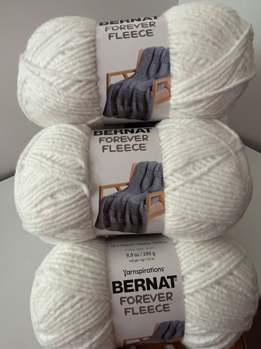 Yarnspirations Bernat Forever Fleece Color White Noise Etsy