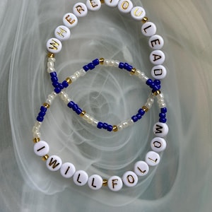 Where You Lead, I Will Follow Bracelet Set | Seed Bead Bracelet Set | Mother Daughter Bracelets | BFF Bracelet Set