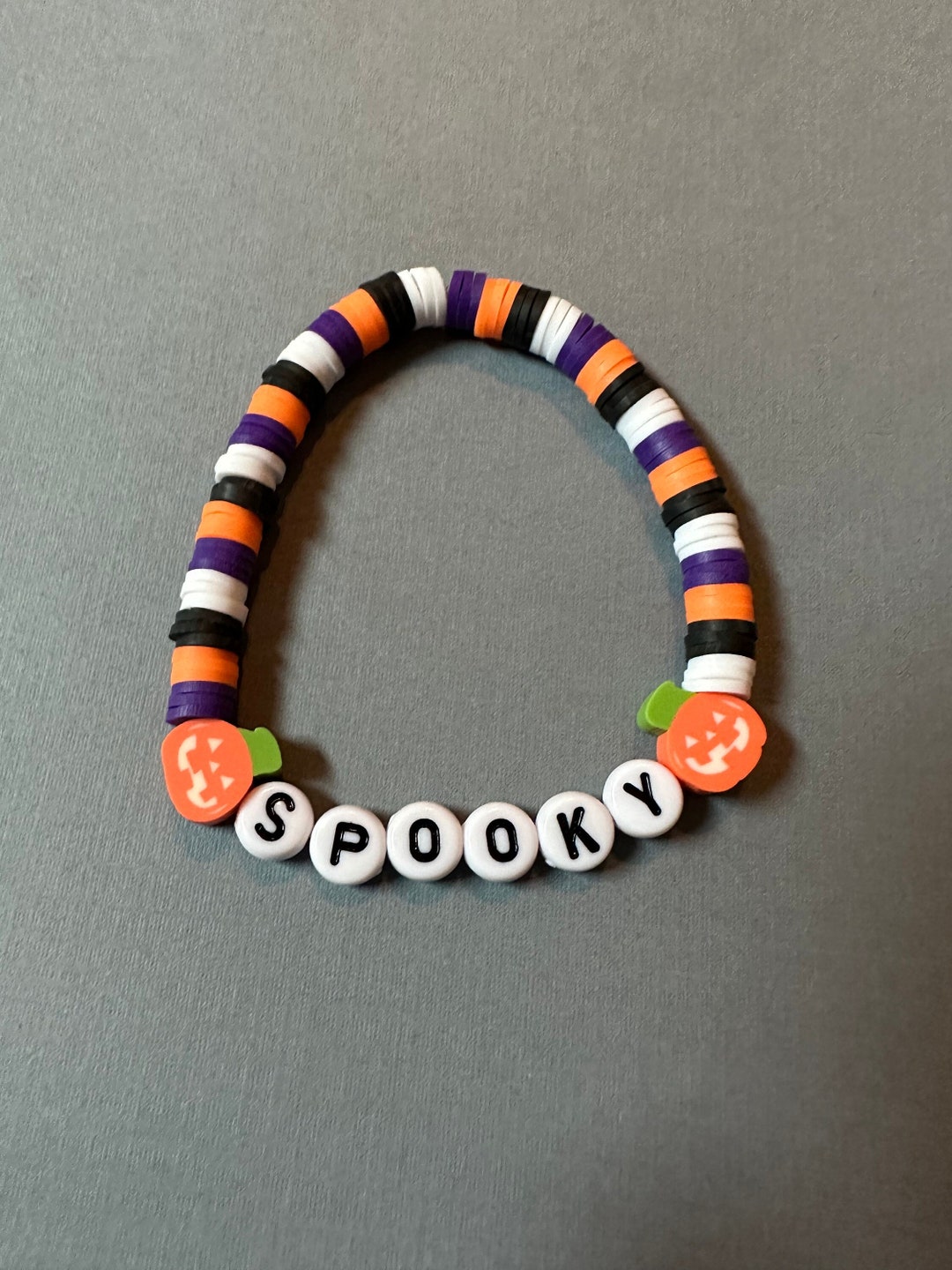 Feeling Spooky Halloween Clay Bead Bracelet Etsy