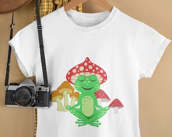 Medytująca Żaba Koszulka, Żaba T-shirt, Koszulka Zwierzęca, Koszulka Miłośnika Zwierząt, Prezent Dla Niej, Prezent Dla Niego, Prezent Dla Miłośnika Żaby, Słodka Koszulka Żaba