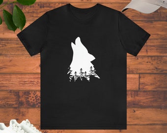Camisa de lobo, camisa de lobo aullando, camisa de animal, camiseta de lobo, regalo para ella, regalo para él, regalo de amante del lobo, regalo de amante de los animales, camisa de aventura