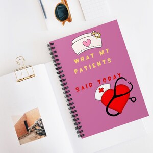 Nurse Notebook - Ruled Line, What My Patients Said Today, Medical Note Pad, Nursing Gift, Healthcare Stationery, Nurse Journal, Nurses