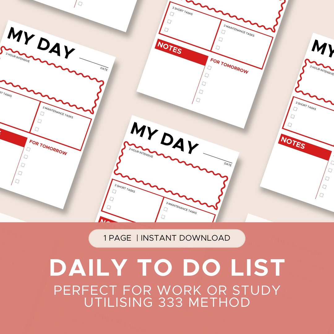 Daily to Do List | 333 Method to Do List | Printable to Do List for ...
