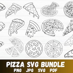 Pizza SVG Bundle: Cut Files for Cricut, PNG, JPG (Digital Download, Commercial Use