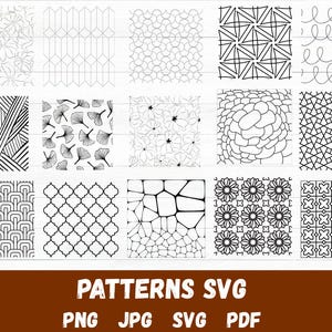 Patterns Svg Bundle,Geometric Patterns SVG File,Seamless Pattern Floral Svg,Background Pattern SVG Cut Files for Cricut and Silhouette