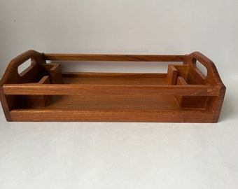 Teak Solid Wood Desk Organizer Tray