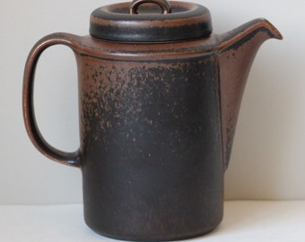 Vintage MCM Stoneware Coffeepot Ruska by Arabia, Finland