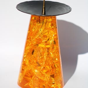Vintage SOLARSTEIN Shatterline Crackle Lucite Candle Holder Made in GERMANY