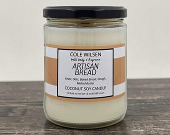 Artisan Bread Scented Candle with Wooden X Wick