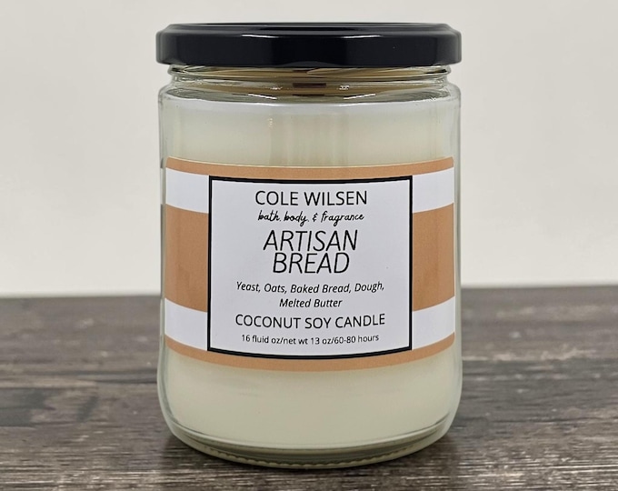 Artisan Bread Scented Candle with Wooden X Wick