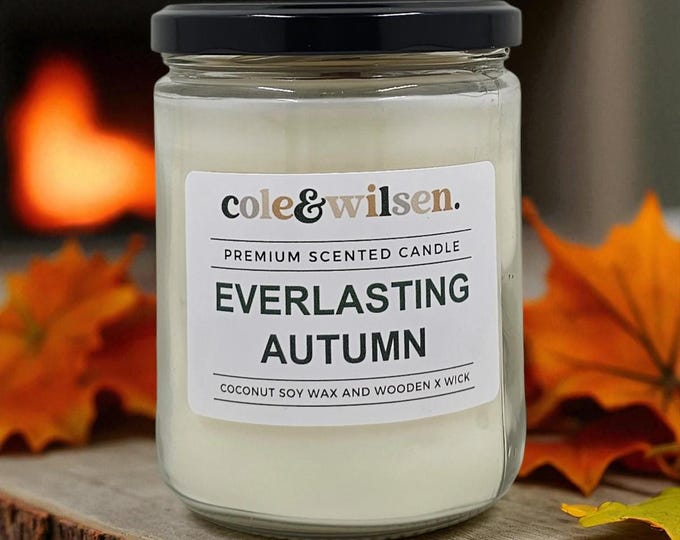 Everlasting Autumn Scented Candle with Wooden X Wick