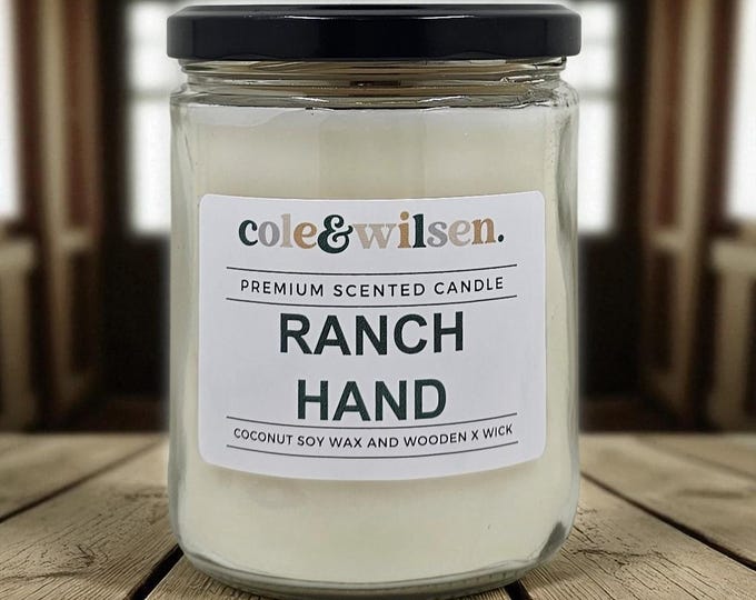 Ranch Hand Scented Candle with Wooden X Wick