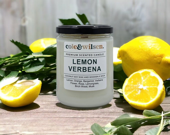 Lemon Verbena Candle with Wooden X Wick