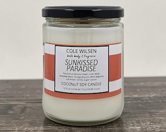 Sunkissed Paradise Scented Candle with Wooden X Wick