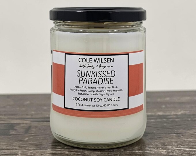 Sunkissed Paradise Scented Candle with Wooden X Wick