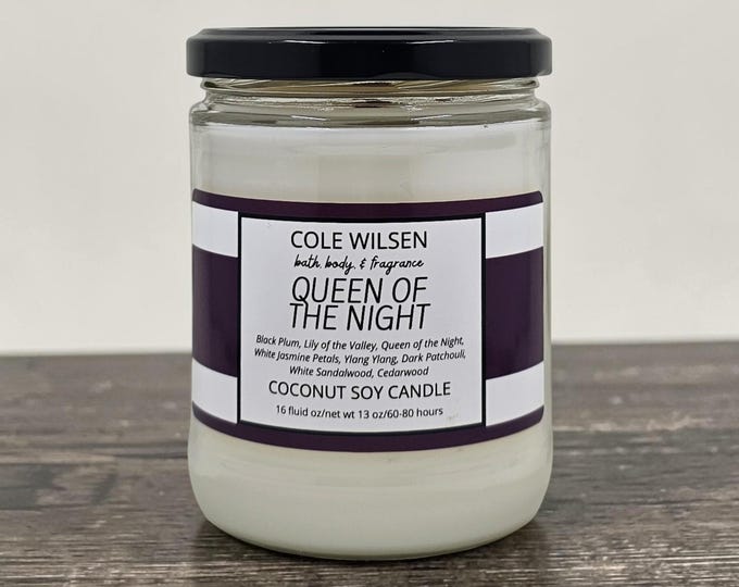 Queen of the Night Scented Candle with Wooden X Wick