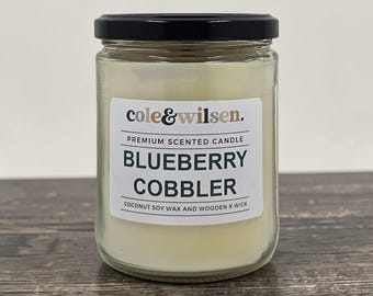 Blueberry Cobbler Scented Candle with Wooden X Wick