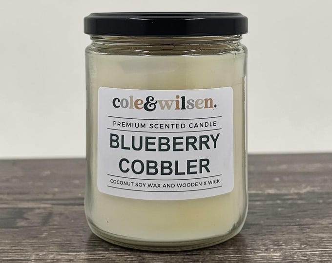 Blueberry Cobbler Scented Candle with Wooden X Wick