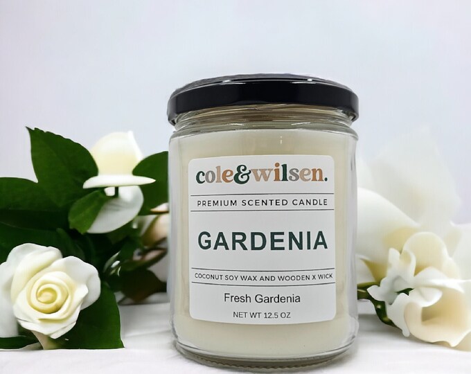 Gardenia Candle with Wooden X Wick
