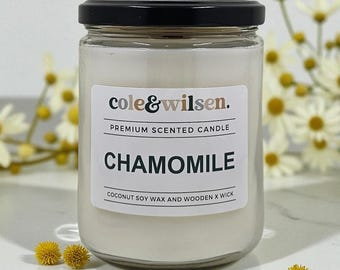 Chamomile Scented Candle with Wooden X Wick