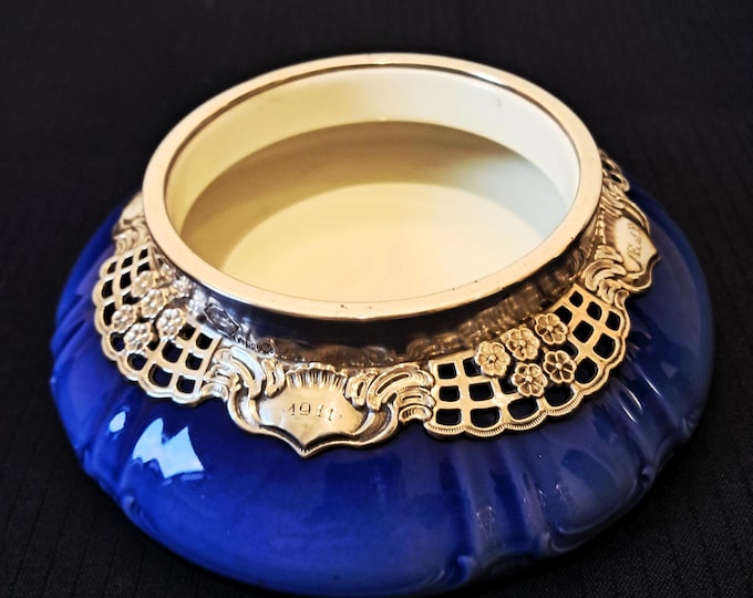 Featured listing image: Rare KPM Berlin bowl for court jeweller J.H. Werner, 800 silver, 1911