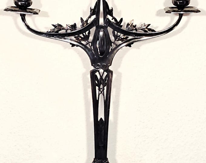 Featured listing image: Antique candlestick, rare pre-production model by Kayserzinn, 1890–1894, hallmarked