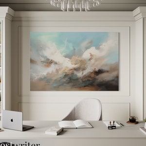 Cloudy Sky Abstract Wall Art Canvas Decor | Minimalist Modern Art Painting Canvas Print | Beautiful Wall Art | Clouds of Rest Series 4