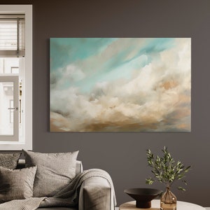 Cloudy Sky Abstract Wall Art Canvas Decor | Minimalist Modern Art Painting Canvas Print | Beautiful Wall Art | Clouds of Rest Series 3