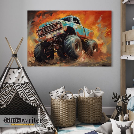 Monster Truck Abstract Wall Art Canvas | Monster Truck Series 3