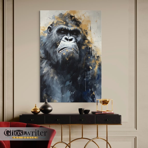 Gorilla Abstract Wall Art Canvas | Abstract Animals Series 14