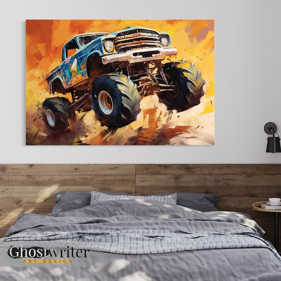 Monster Truck Abstract Wall Art Canvas | Monster Truck Series 4