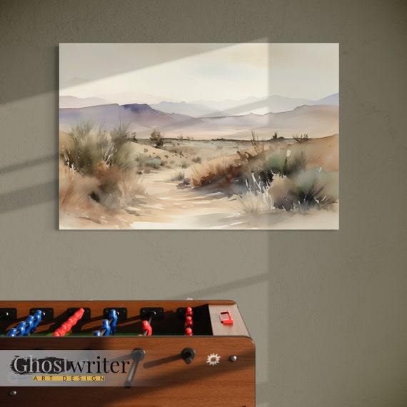 Desert Landscape Watercolor Wall Art Canvas | Peaceful Desert Series 1