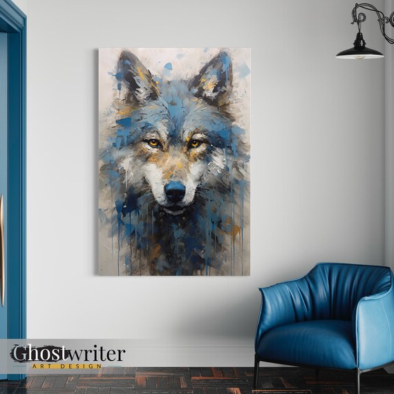 Wolf Abstract Wall Art Canvas | Abstract Animals Series 3