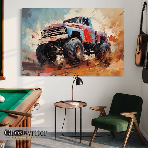 Monster Truck Abstract Wall Art Canvas | Monster Truck Series 2