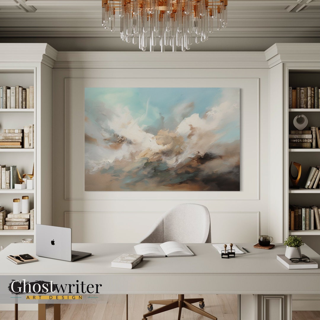 Cloudy Sky Abstract Wall Art Canvas Decor | Minimalist Modern Art ...