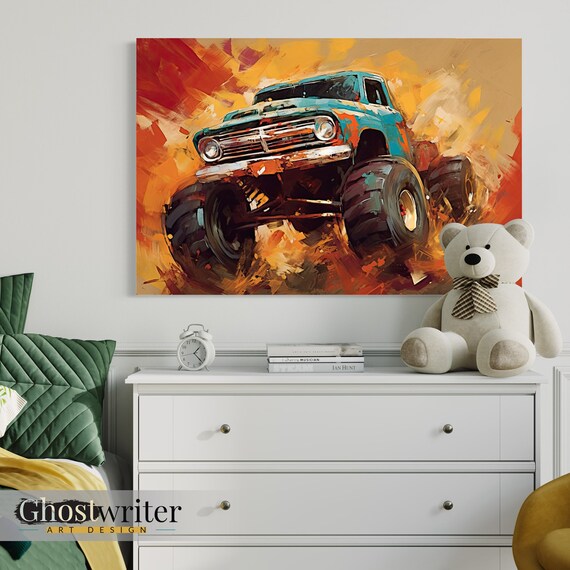 Monster Truck Abstract Wall Art Canvas | Monster Truck Series 1