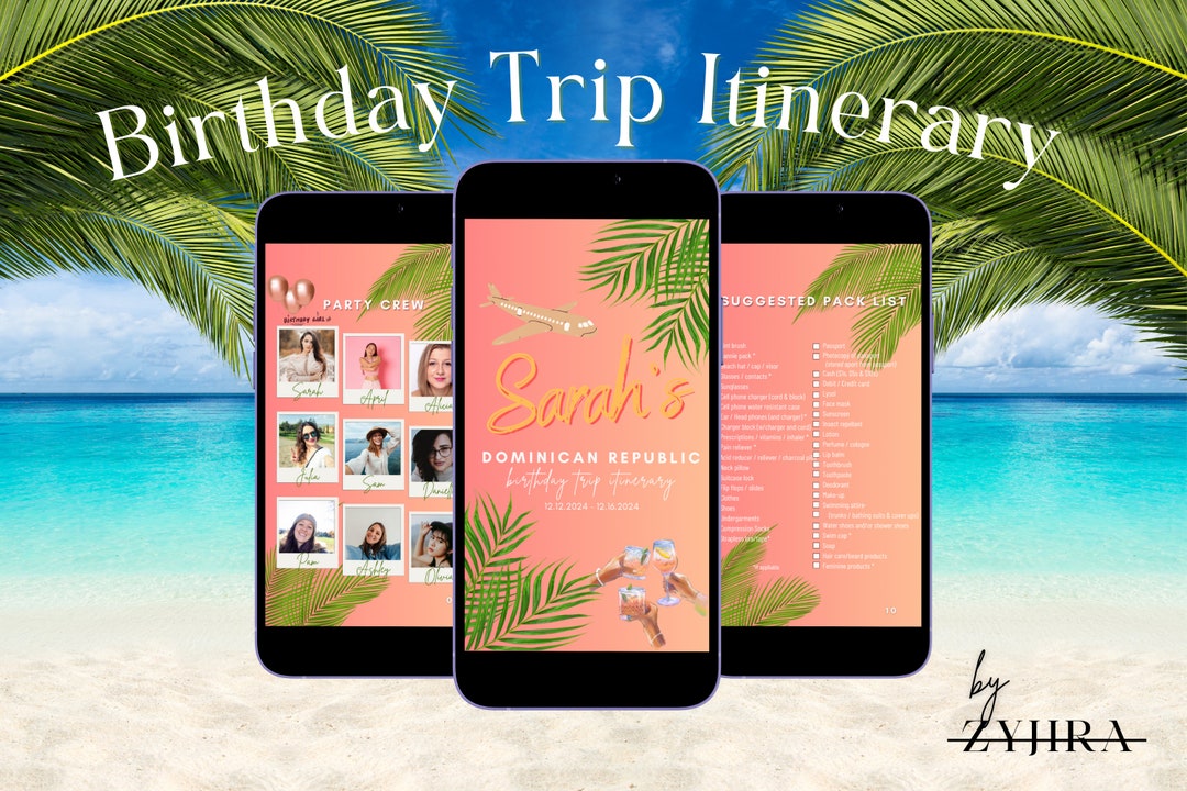 Birthday Weekend Itinerary Template Travel Itinerary Birthday Birthday Weekend Itinerary Template Travel Itinerary Birthday