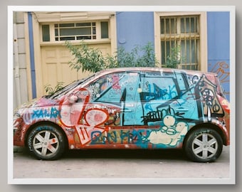 Car Art Analog Digital Download | Valparaiso, Chile | Galeria Wall Art | Film 35 MM | Pobieranie cyfrowe | Wydruk PDF